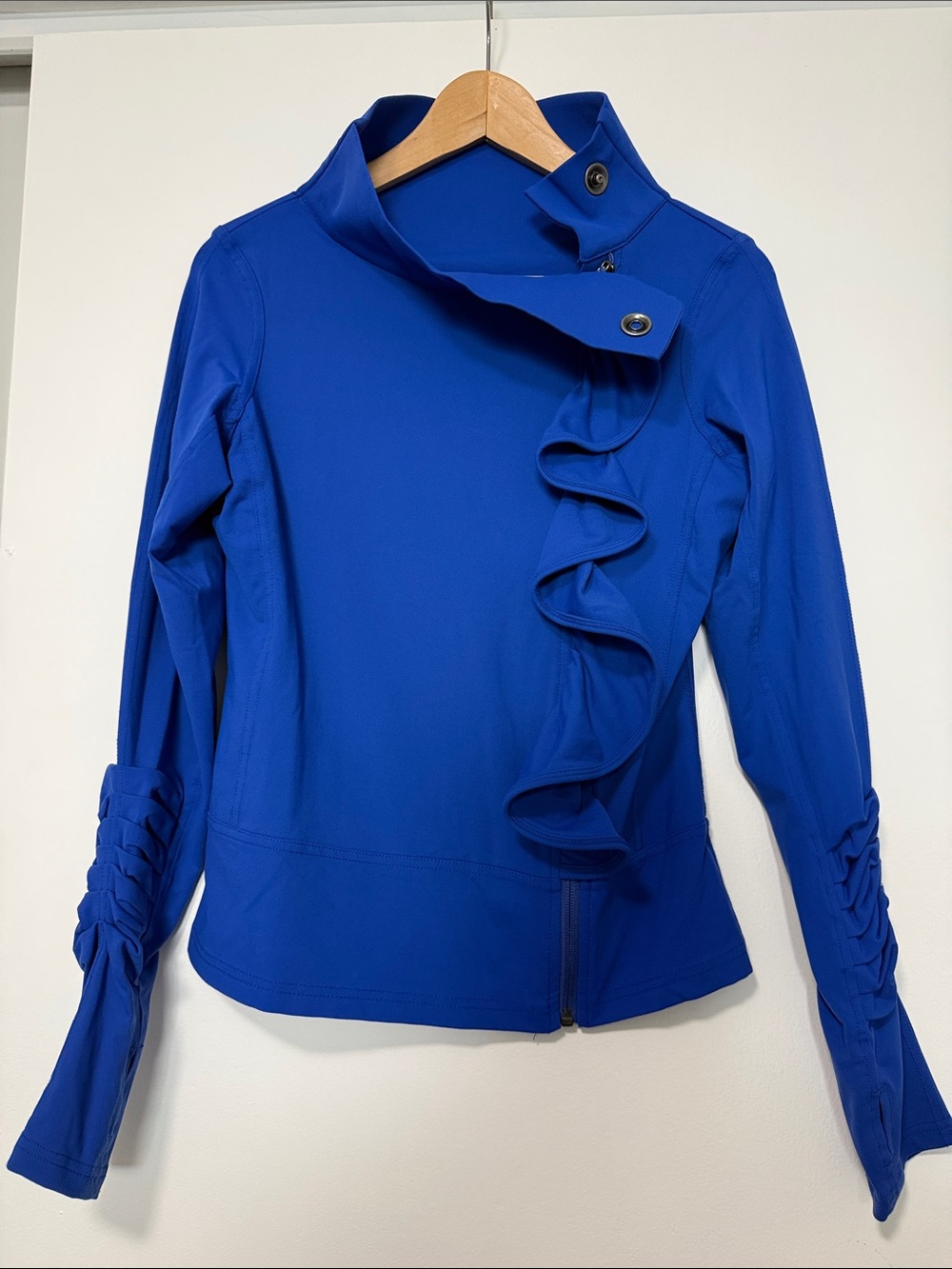 Karma Royal Blue Ruffle Long Sleeve Top - Picture 2 of 4